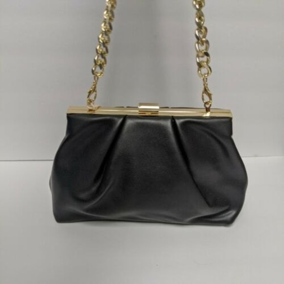 Madison West Serena Shoulder Bag Black Vegan Leather Handbag Purse Shoulder Bag - Picture 8 of 11